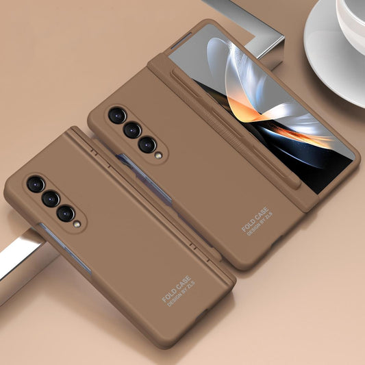 Foldable Phone Case with Pen and Stylus for Samsung Galaxy z Fold 4 / 5g - Coffee
