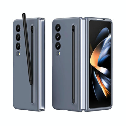 Enhanced Shockproof Phone Case for Samsung Galaxy z Fold 4 - Pen Design - Light Gray