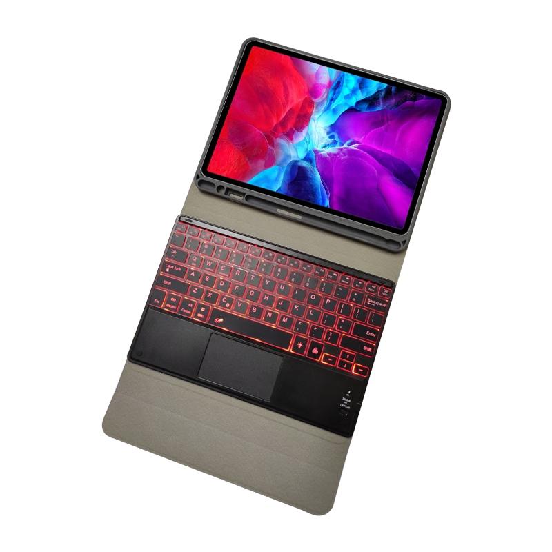 Bluetooth Keyboard Tablet Case For Ipad Pro 11 - Detachable Touch Leather Holder Pen Slot - Black