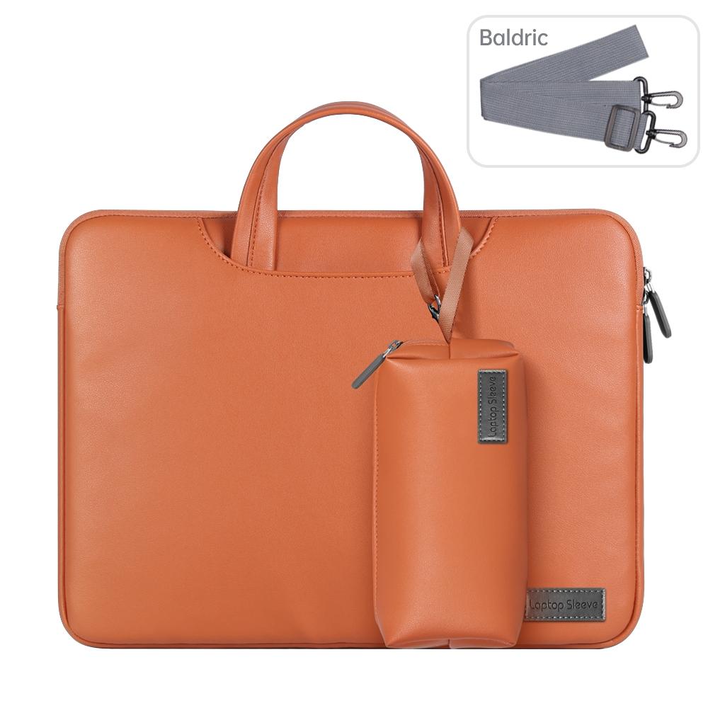 15 Inch Waterproof Laptop Bag With Power Pack And Inner Pouch - Brown