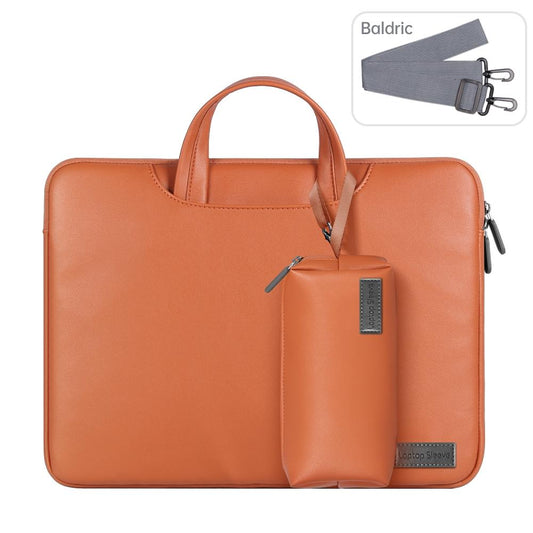 15 Inch Waterproof Laptop Bag With Power Pack And Inner Pouch - Brown