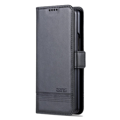 For Samsung Galaxy Z Fold4 5G Leather Magnetic Phone Case - Calf Texture - Red