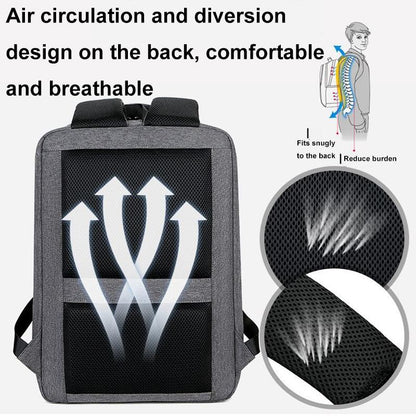Waterproof Business Laptop Backpack With Usb Port - Multifunctional - Black - 17 Inch