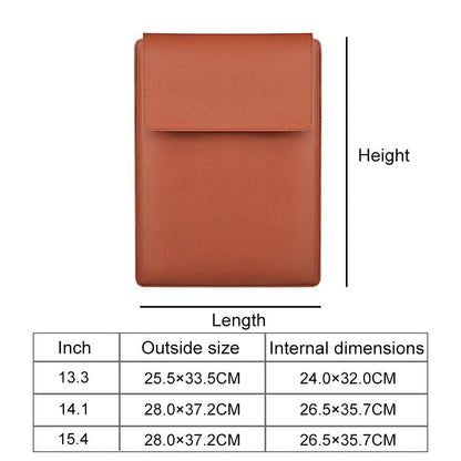 14.1 Inch Laptop Sleeve Leather Carrying Bag - Black