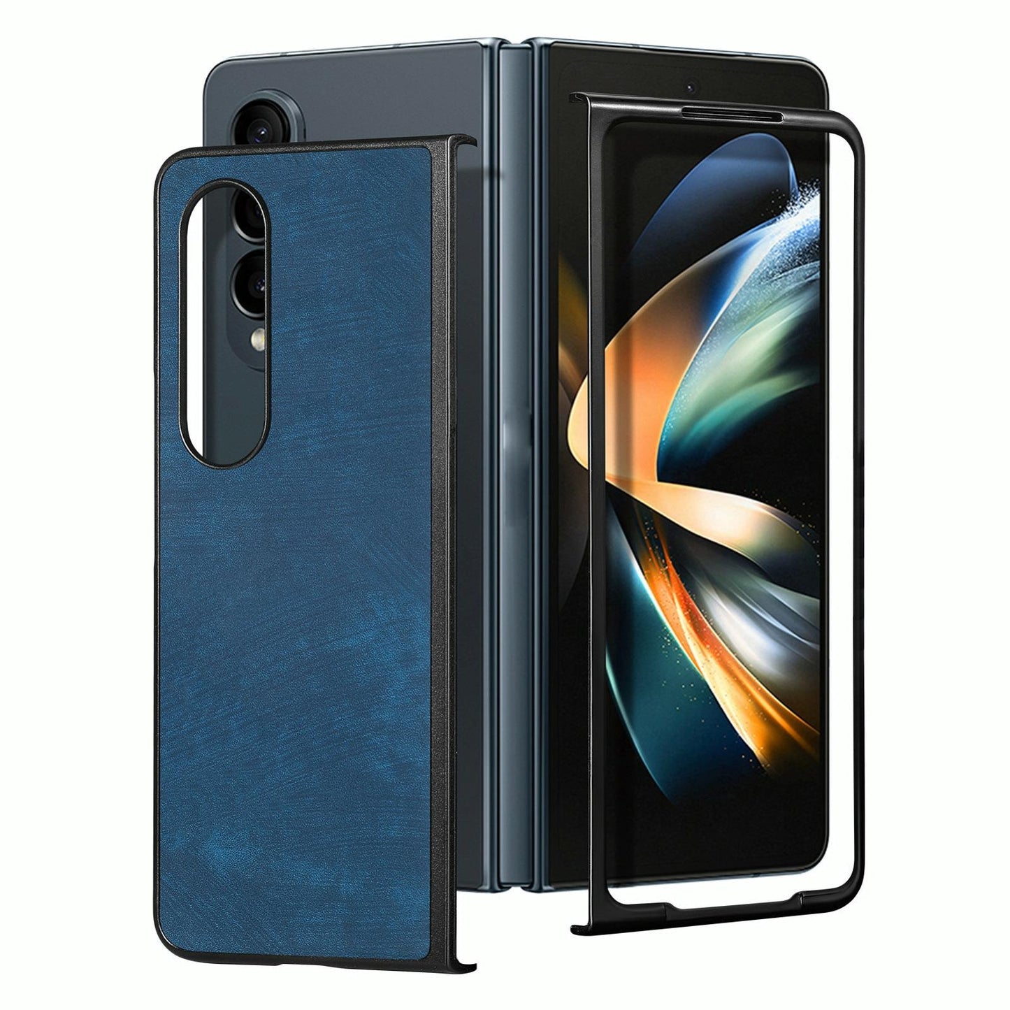 For Samsung Galaxy Z Fold4 5G Pu Back Cover - Solid Colour - Brown