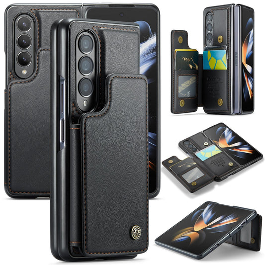 Leather Rfid Phone Case for Samsung Galaxy z Fold 4 5g - Black