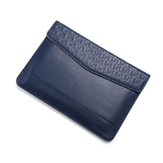 13-14 Inch Ultra-thin Magnetic Holster for Horizontal Embossed Notebook with Liner Bag - Dark Blue