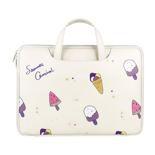 14.1-15.4 Inch Lightweight Printed Laptop Bag In Pu Material - Ice Cream