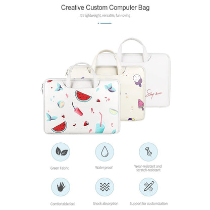 14.1-15.4 Inch Lightweight Printed Laptop Bag In Pu Material - Ice Cream
