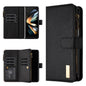 For Samsung Galaxy Z Fold4 5G Litchi Texture Zip Wallet - Black