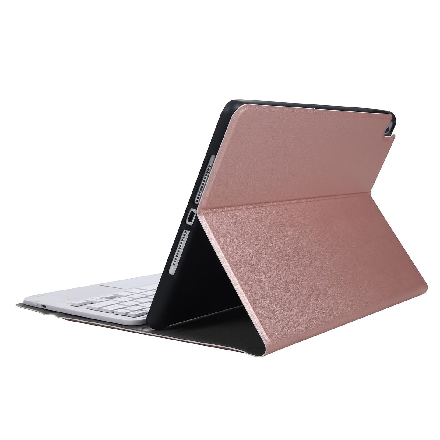 Bluetooth Keyboard Leather Case For Ipad Pro 10.5 With Touch Control - Lambskin Texture Compatible With 10.2 2021 & 2020 & 2019 / Air 3 - Black