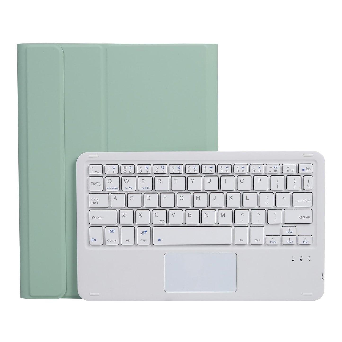 Bluetooth Keyboard Leather Case For Ipad Pro 10.5 With Touch Control - Lambskin Texture Compatible With 10.2 2021 & 2020 & 2019 / Air 3 - Black