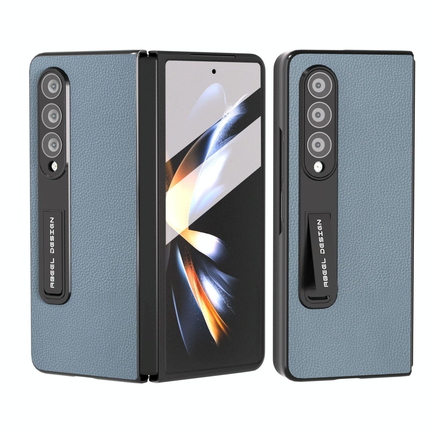 For Samsung Galaxy Z Fold4 5G Leather Phone Case With Holder - Royal Blue