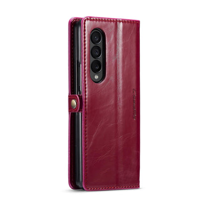 Premium Crazy Horse Leather Phone Case for Samsung Galaxy z Fold 4 - Black