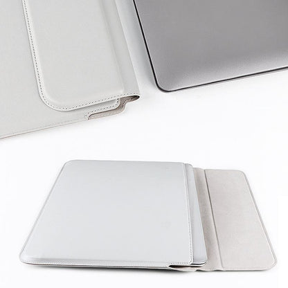 Leather Laptop Liner Bag - 14.1-15.4 Inches With Stand Function - Sapphire Blue
