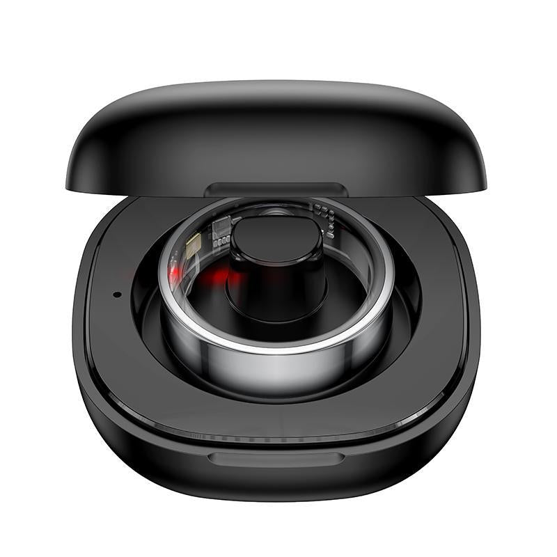 Smart Health Ring Temp Heart Rate Bp Reminder Black - 60Mm