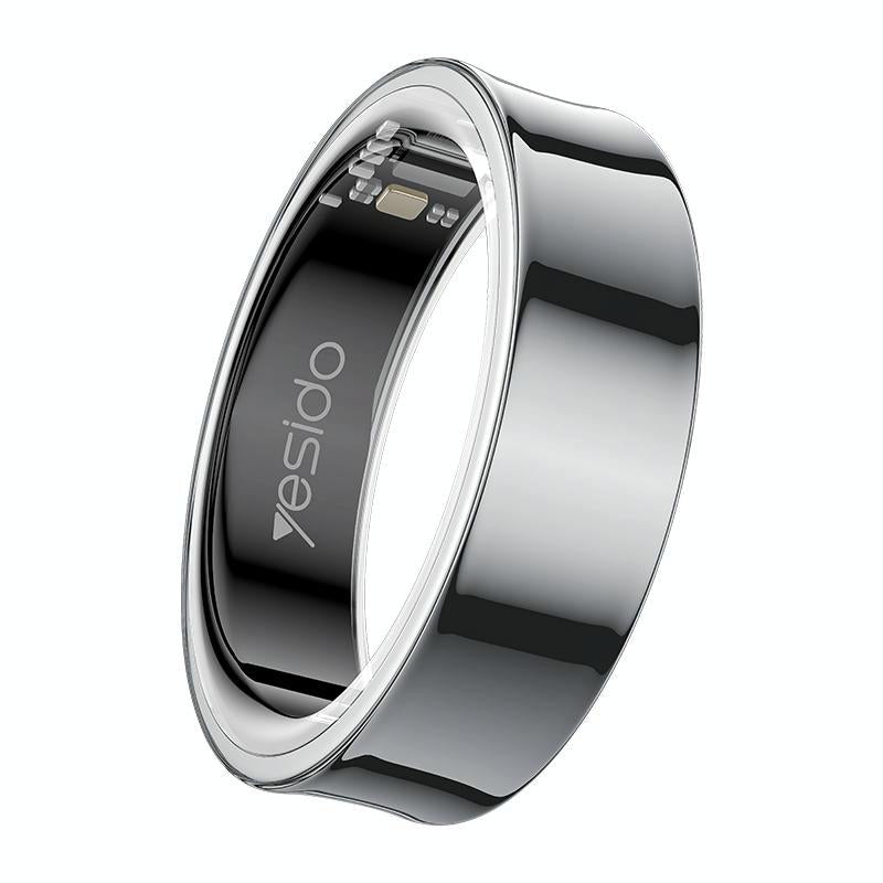 Smart Health Ring Temp Heart Rate Bp Reminder Black - 60Mm