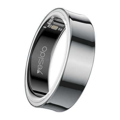 Smart Health Ring Temp Heart Rate Bp Reminder Black - 60Mm