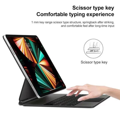 Bluetooth Keyboard Leather Case With Touch Pad - P11 - Black