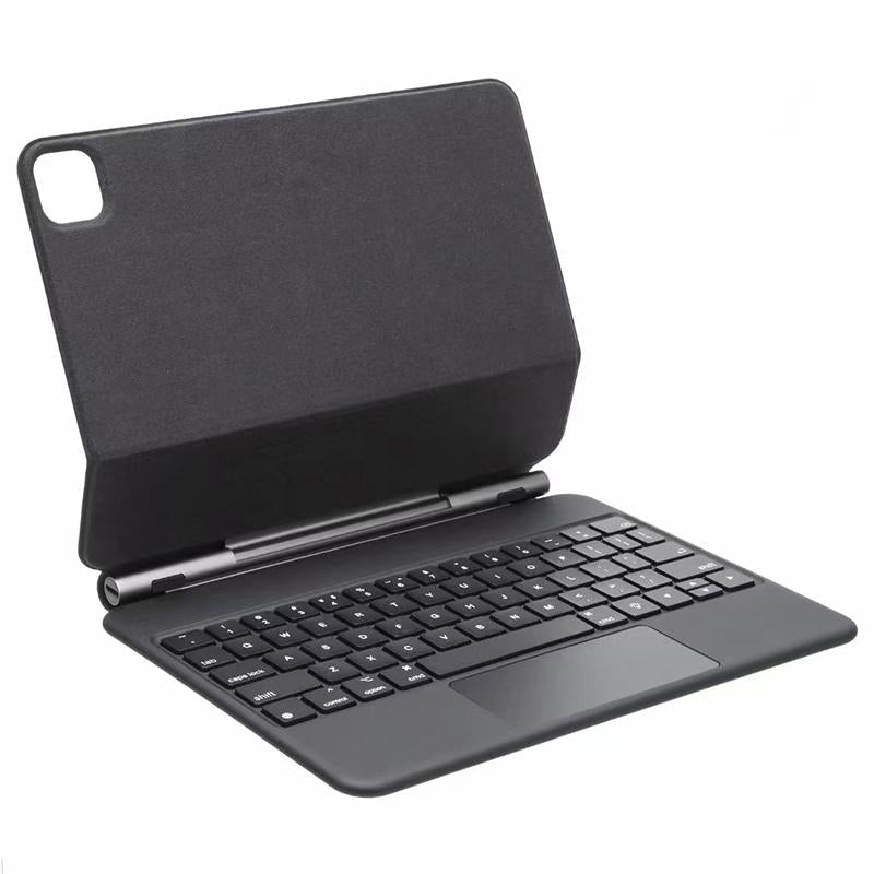 Bluetooth Keyboard Leather Case With Touch Pad - P11 - Black