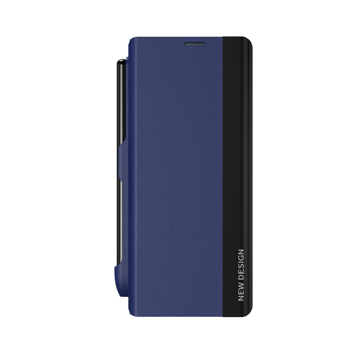 Samsung Galaxy z Fold 4 Leather Phone Case with Pen Slot - Shockproof - Pink