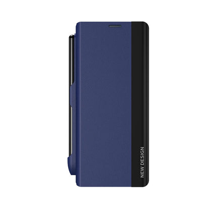 Samsung Galaxy z Fold 4 Leather Phone Case with Pen Slot - Shockproof - Pink