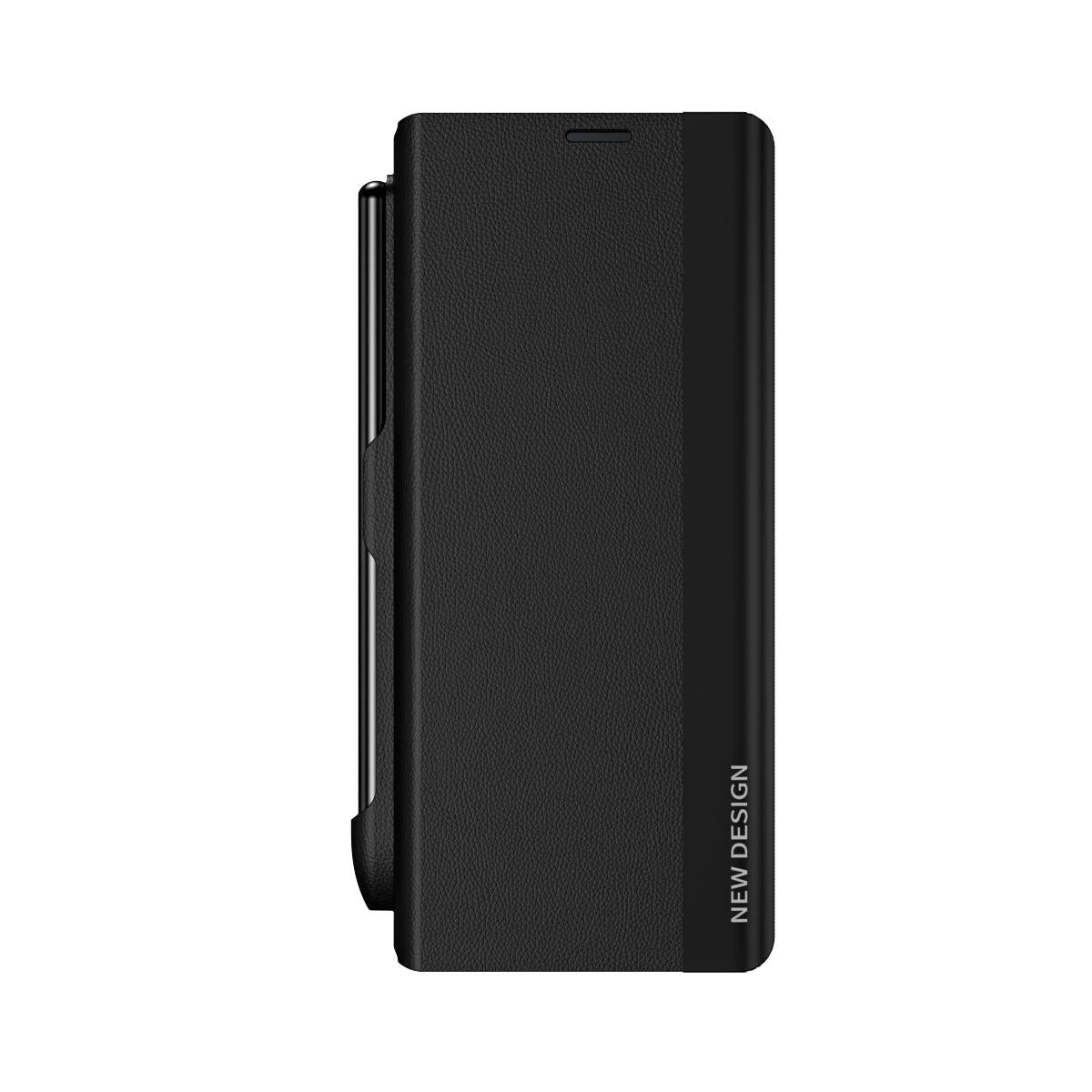 Samsung Galaxy z Fold 4 Leather Phone Case with Pen Slot - Shockproof - Pink