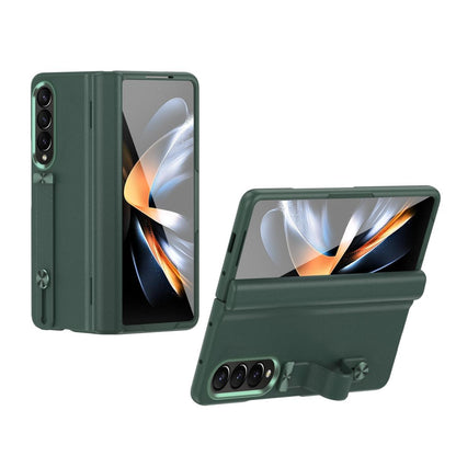 Samsung Galaxy z Fold 4 Leather Wristband Phone Case - White
