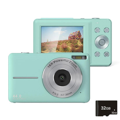 Mini Children Photography Camera - 2.4-inch Hd 16x Zoom - Black+32G