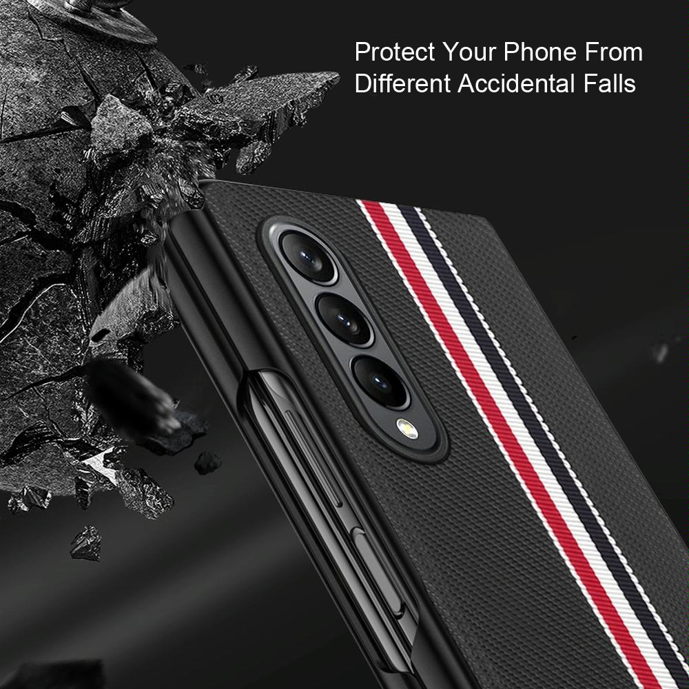 Shockproof Twill Phone Case for Samsung Galaxy z Fold 4 - Pc Tpu - Black