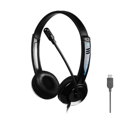 Head-Mounted Children'S Learning Headset With Mic 1.8M Cable Usb Style - White