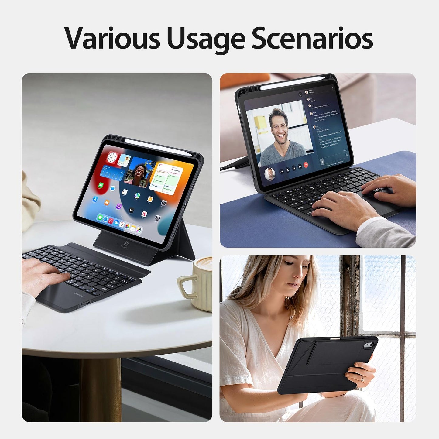 Black Magnetic Bluetooth Keyboard Tablet Case - For Ipad 10.2 2019/2020/2021/Air 2019/Pro 10.5 Inch 2017