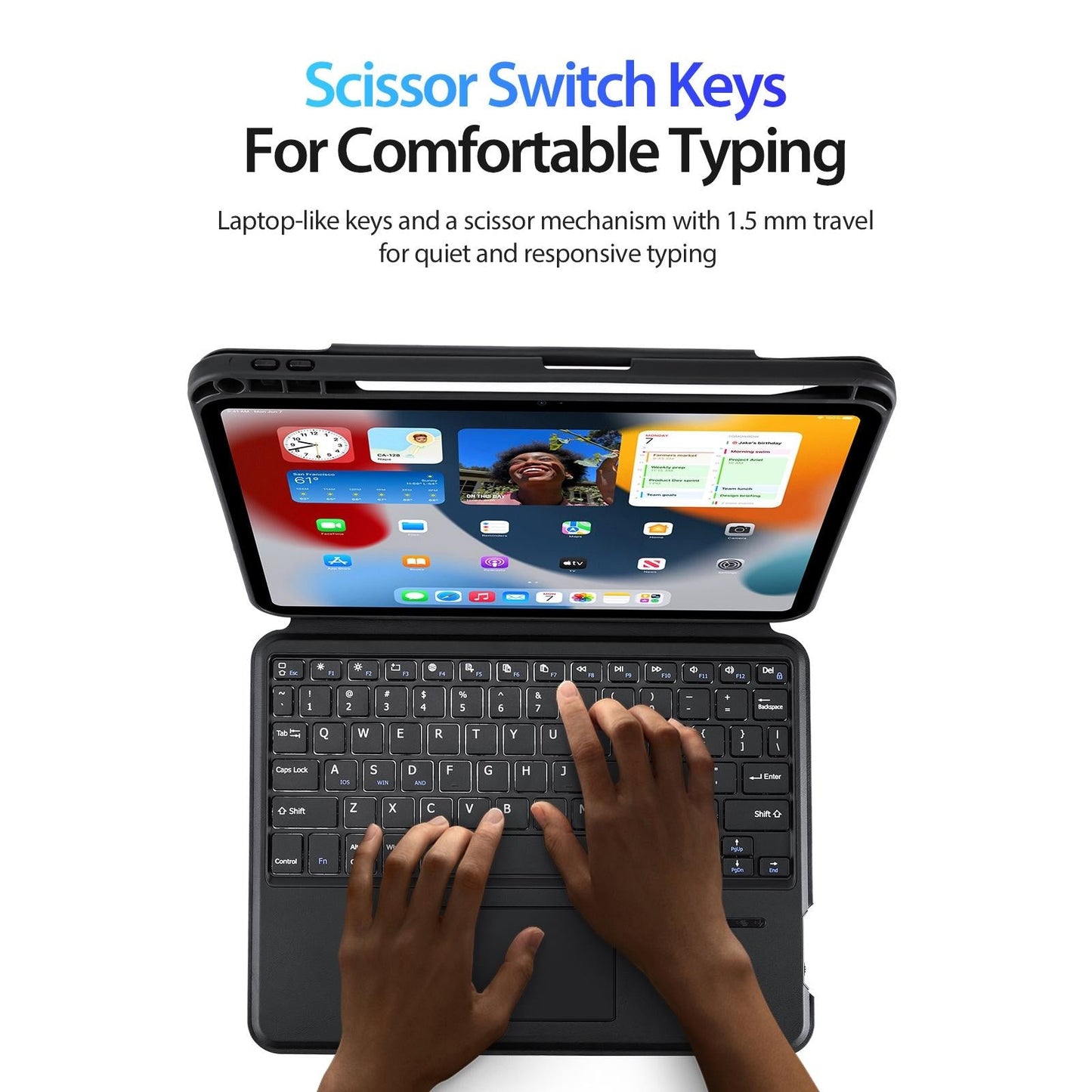 Black Magnetic Bluetooth Keyboard Tablet Case - For Ipad 10.2 2019/2020/2021/Air 2019/Pro 10.5 Inch 2017