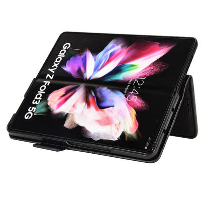 Symmetrical Leather Triangle Phone Case for Samsung Galaxy z Fold 4 - Black