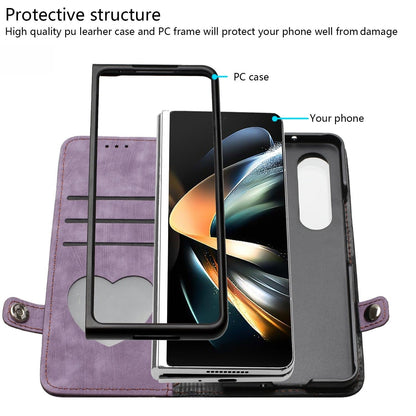 Leather Phone Case with Side Buckle for Samsung Galaxy z Fold 4 / 5g - Royal Blue
