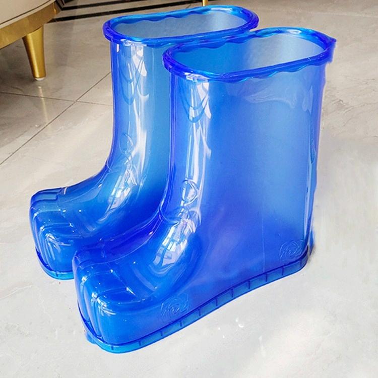 Portable Plastic Bubble Foot Bucket 28Cm Height Fits Shoe Sizes 45 And Under - Blue
