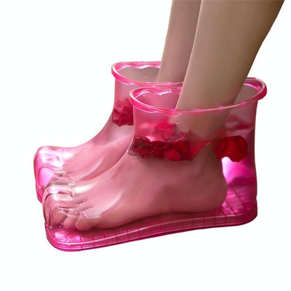Portable Plastic Bubble Foot Bucket 28Cm Height Fits Shoe Sizes 45 And Under - Blue