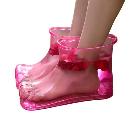Portable Plastic Bubble Foot Bucket 28Cm Height Fits Shoe Sizes 45 And Under - Blue