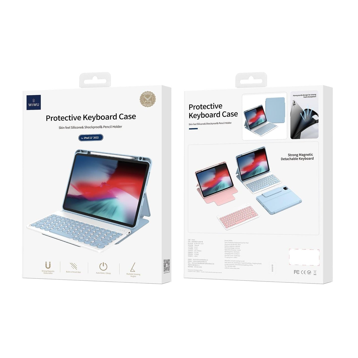 Detachable Keyboard Tablet Case With Magnetic Skin Feel - Black