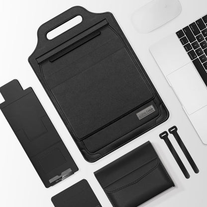 Versatile Laptop Bag with Mouse Pad Stand - Brown