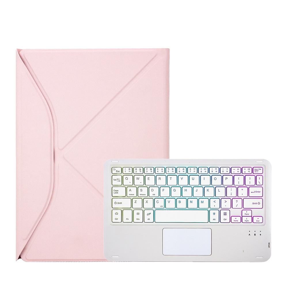 Bluetooth Keyboard Leather Case For Ipad 10.2 - Touchpad Backlight Pen Slot - 2021 / 2020 / 2019 - Black