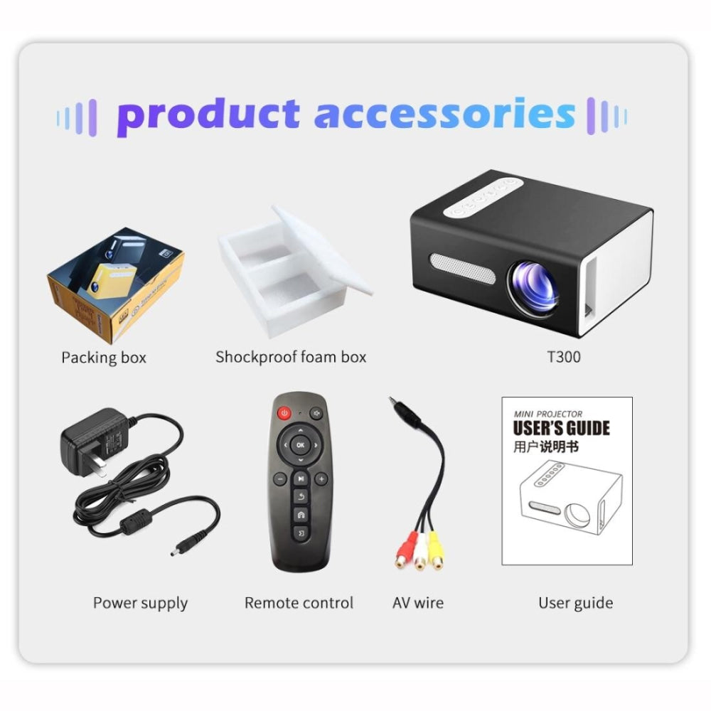 Portable Multimedia Game Projector - 25 Lumens - Black