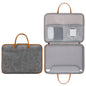 Waterproof Leather Computer Bag - 15 / 15.6 / 16 Inches Fully Open & Portable - Gray Brown