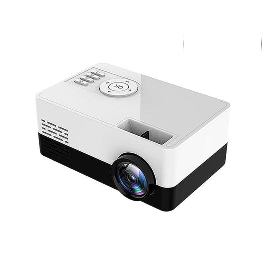 Portable Hd 1080P Led Projector With Tf / Av / Usb Support - White Black