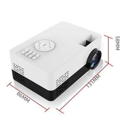 Portable Hd 1080P Led Projector With Tf / Av / Usb Support - White Black