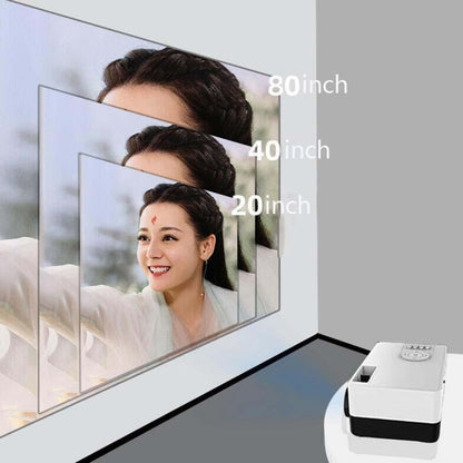 Portable Hd 1080P Led Projector With Tf / Av / Usb Support - White Black