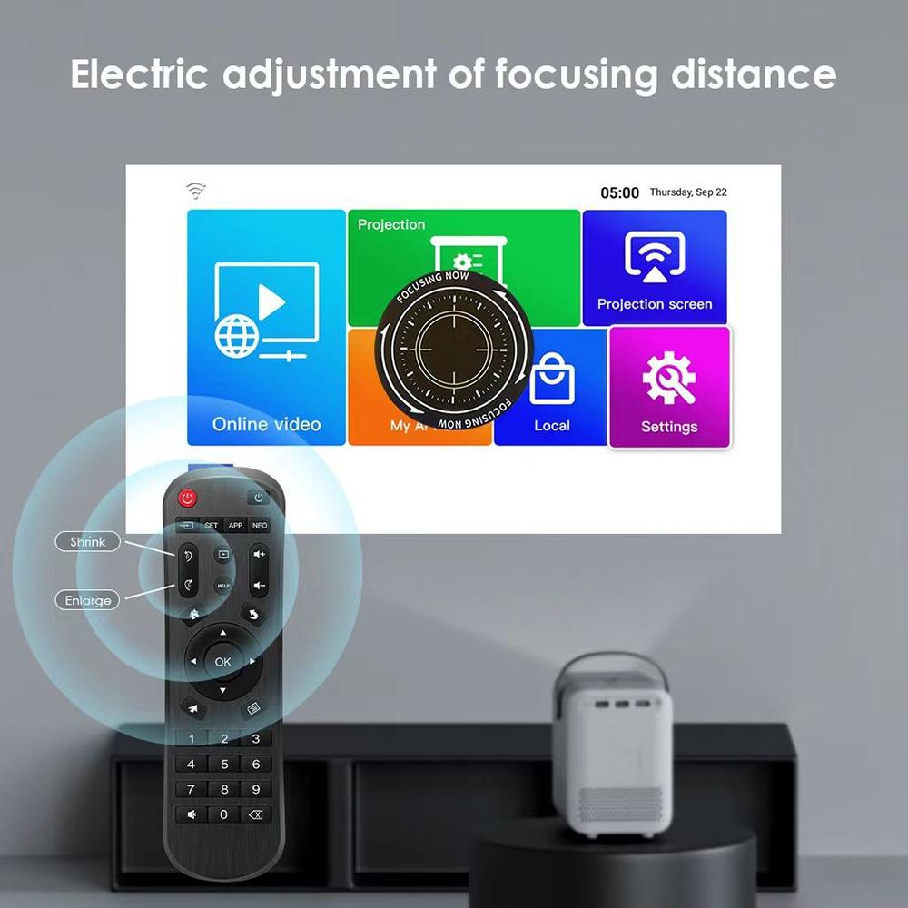Portable Wifi Projector With Android 10 Os And Hd Display - White
