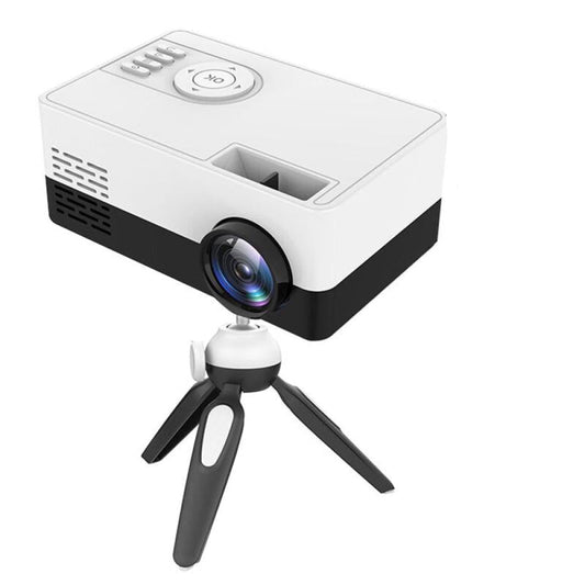 Mini Led Projector With Tripod Mount - Supports Av / Hdmi / Usb / Tf - 1080P Hd - Black White