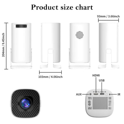 Portable Wifi Projector With Android 11 Os And Hd Display