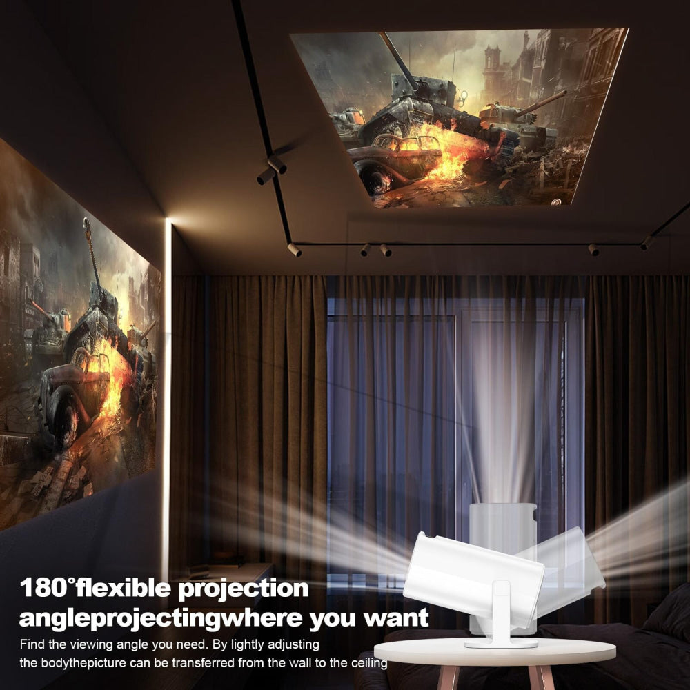 Portable Wifi Projector With Android 11 Os And Hd Display